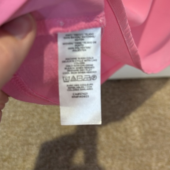 LOFT Mixed Media Ruffle Neck Sleeveless Shell - Picture 4 of 4